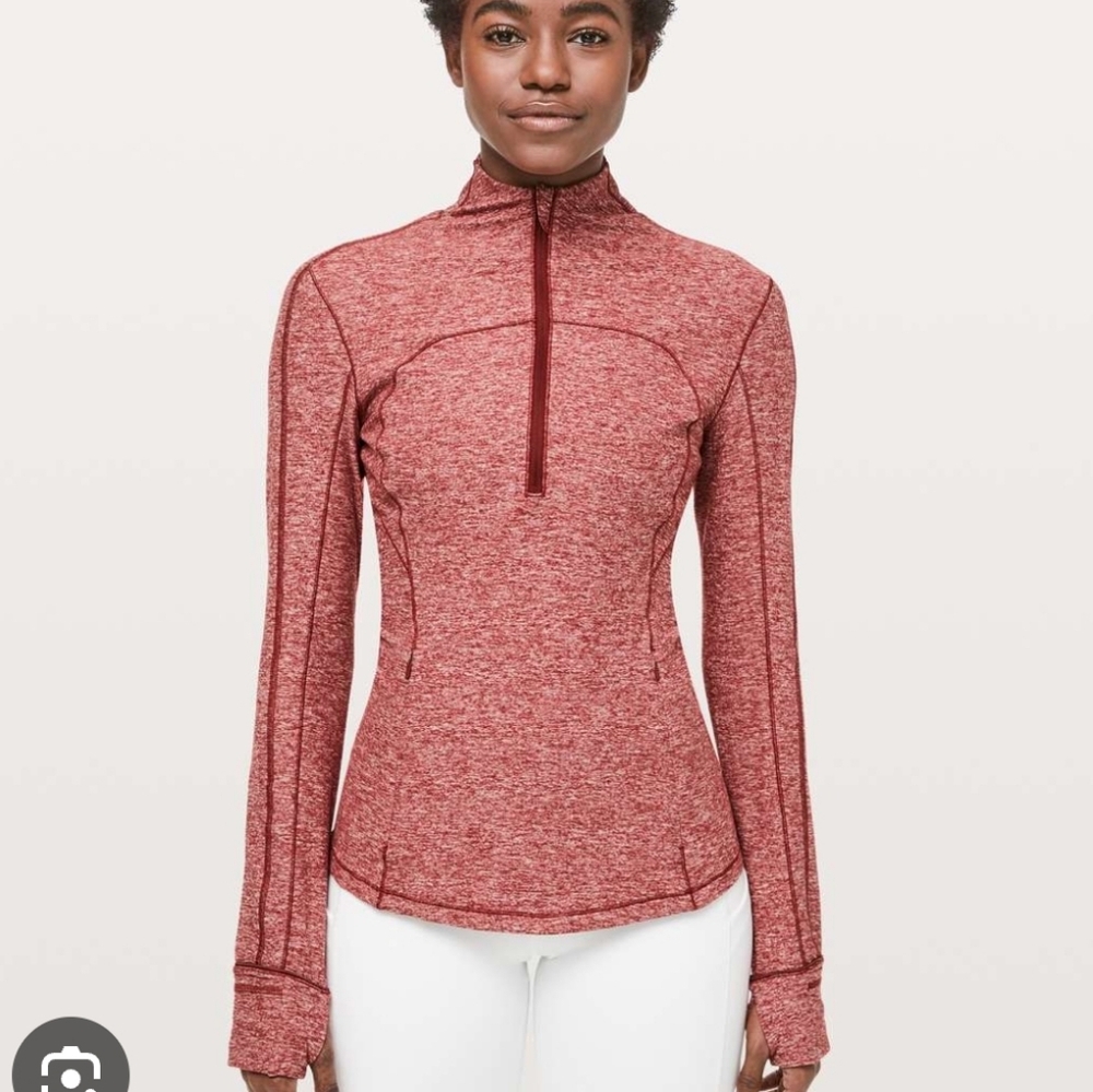 Lululemon Run Briskly 1/2 ZipHeathered Dark Sport Red S8